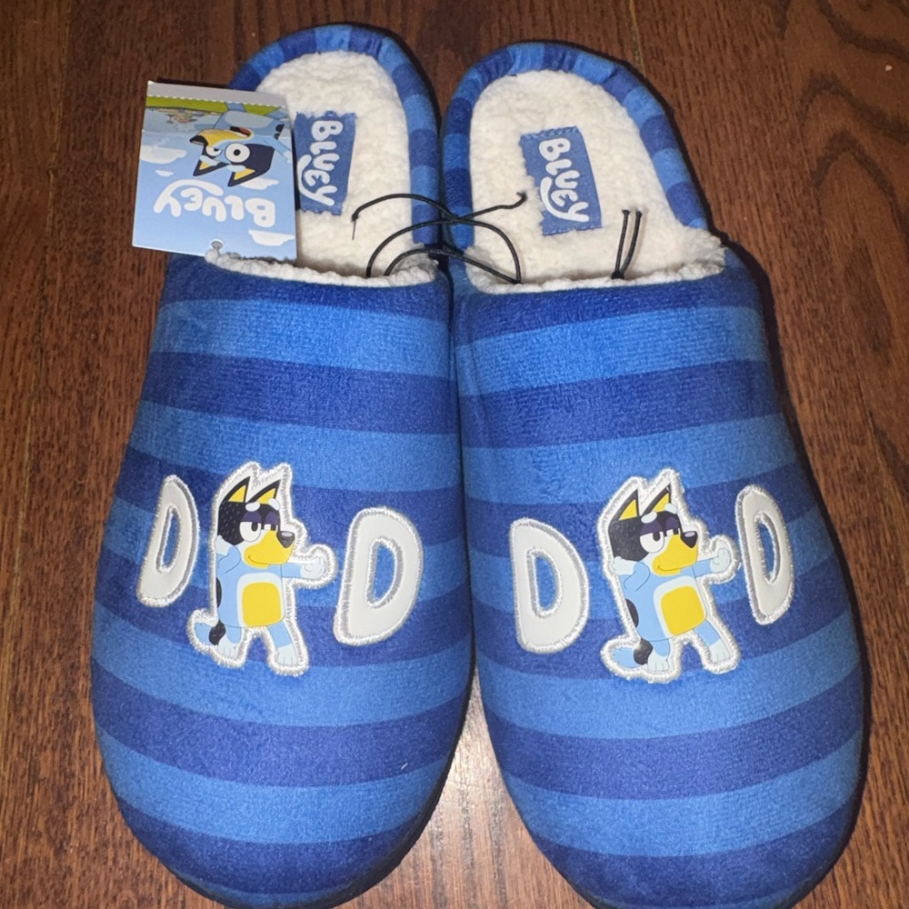 ADULT BLUEY SCUFF SLIPPER MEN's Size 9-10 By Ground up NWT